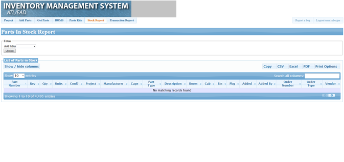 Stock Report Page